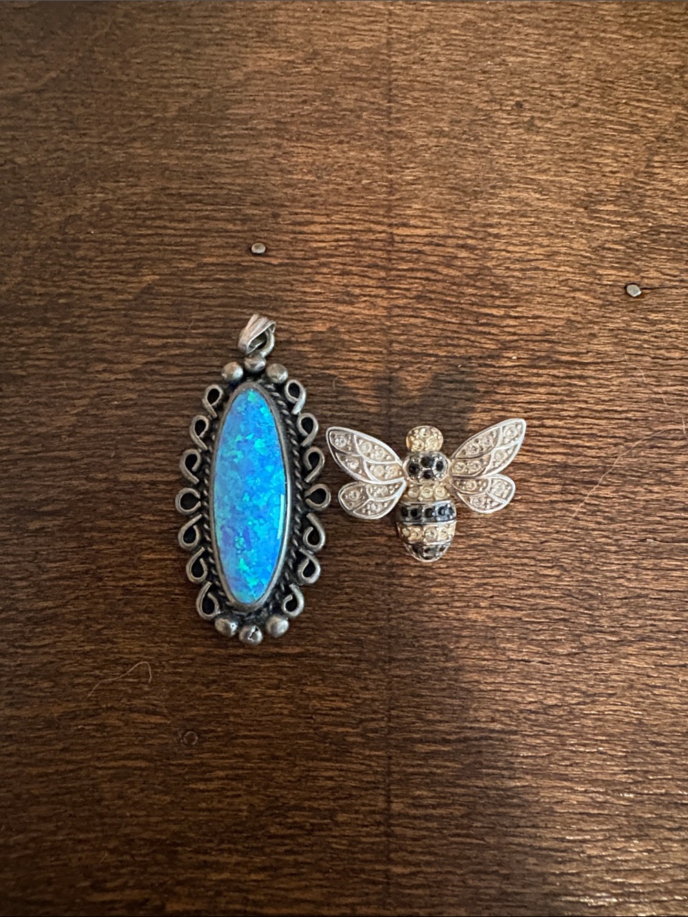 Blue Opal  Pendant & Bee Women's Jewelry